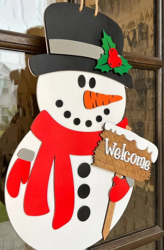 Winter Snowman Door Hanger