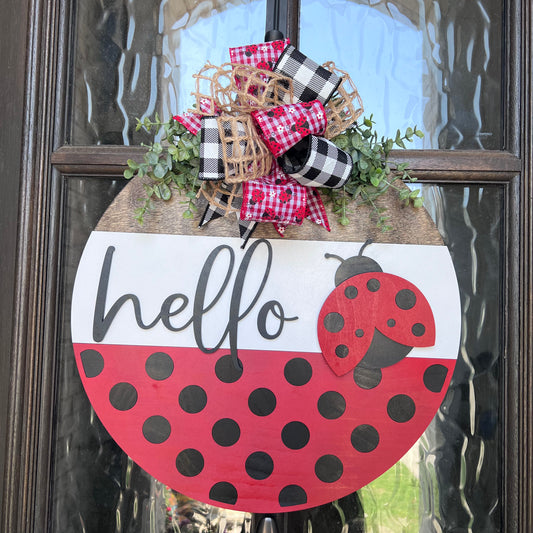 Hello Ladybug Door Hanger