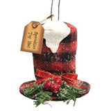 Sprinkles Buffalo Check Top Hat Ornament