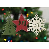 Peace, Joy, Noel Ornament, Set of 3