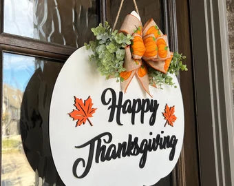 Happy Thanksgiving Pumpkin Door Hanger