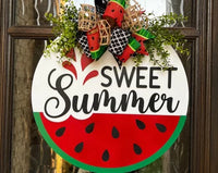 Sweet Summer Watermelon Door Hanger