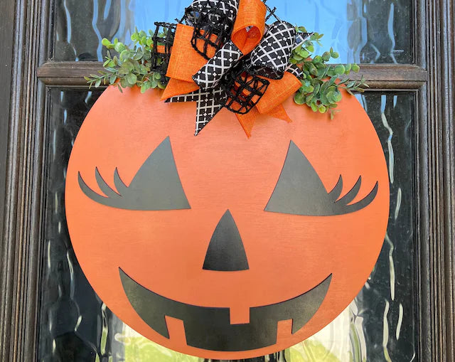 Jack-o-lantern Halloween Door Hanger