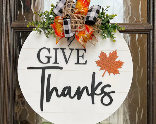 Give Thanks Fall Door Hanger