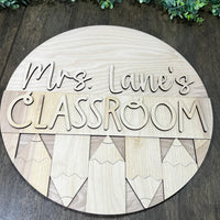 Personalized Teacher Name Door Hanger Round DIY Kit