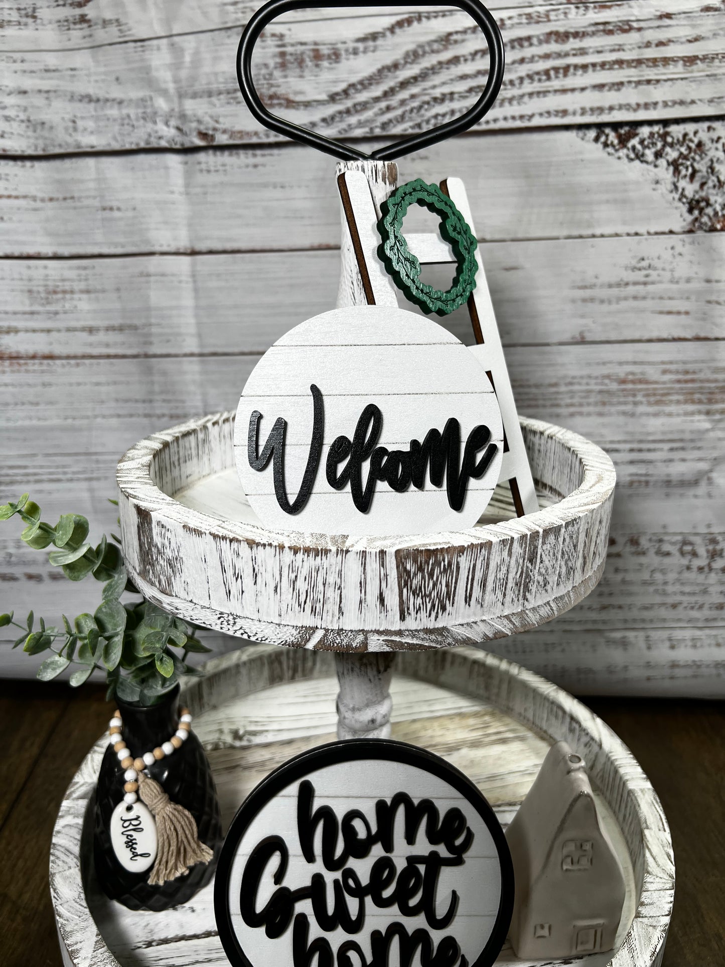 Welcome Tiered Tray Decor