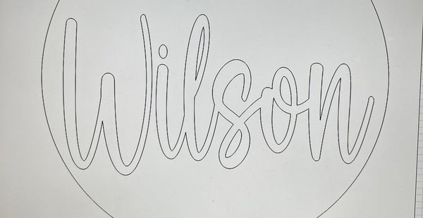 Last Name Cursive DIY Unfinished Wording Cutout