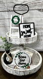 Home Sweet Home Bless Our Home Tiered Tray Decor