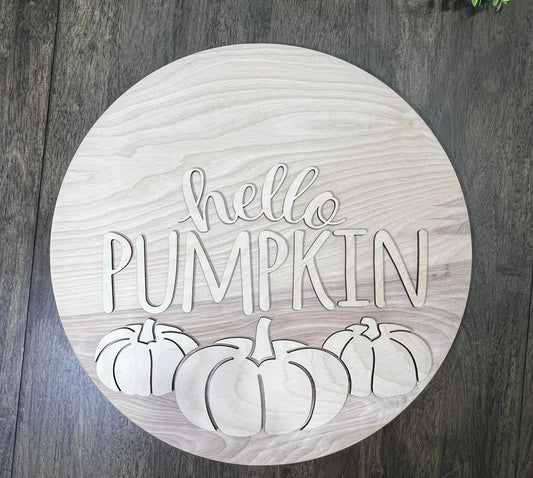 Fall Hello Pumpkin Round DIY Kit