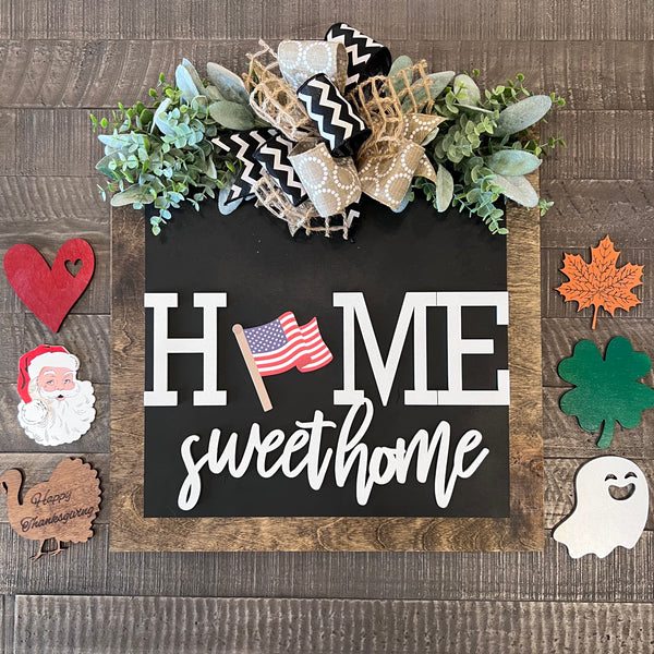 Square Interchangeable Home Sweet Home Sign