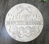 Welcome Hope You Like Boos Ghost Round DIY Kit