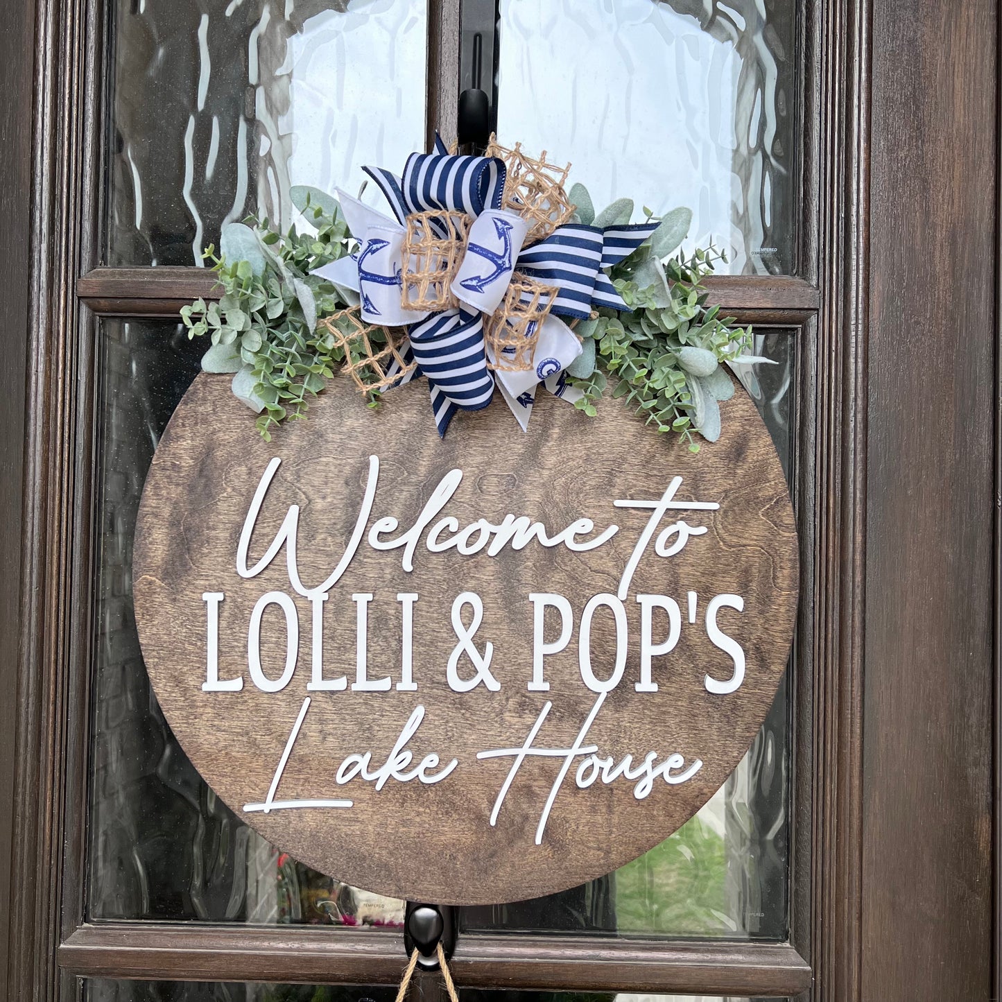 Welcome To Grandma & Grandpa's Lake House Door Hanger | Lolli & Pop's