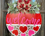3D Valentines Welcome Heart Front Door Hanger