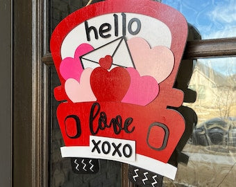 Valentines Front Door Truck  Sign
