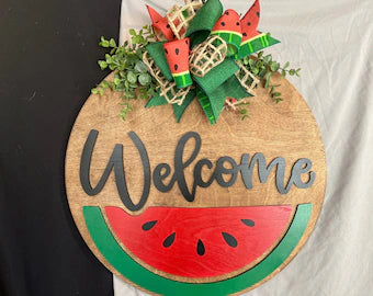 Welcome Watermelon Door Hanger