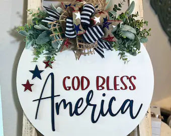 God Bless America Door Hanger
