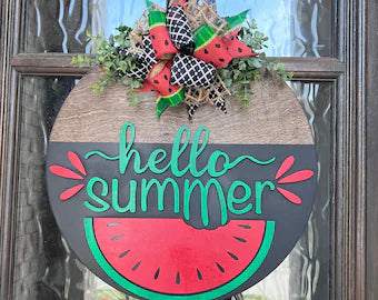 3D Hello Summer Watermelon Door Hanger