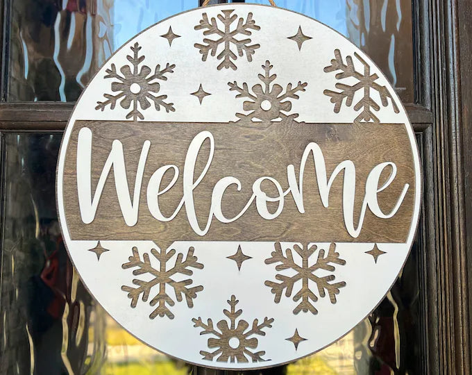 Welcome Front Door Decor | 3D Welcome Sign | Front Door Wreath | Front Door Hanger | Welcome Sign | Front Door Sign
